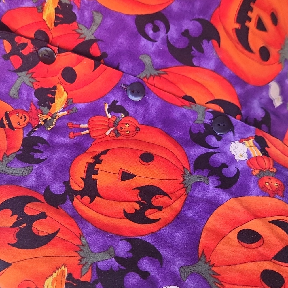 Capelli Designs, Halloween Pumpkin And Jack O Lanterns Vest in Orange & Purple - Picture 4 of 12
